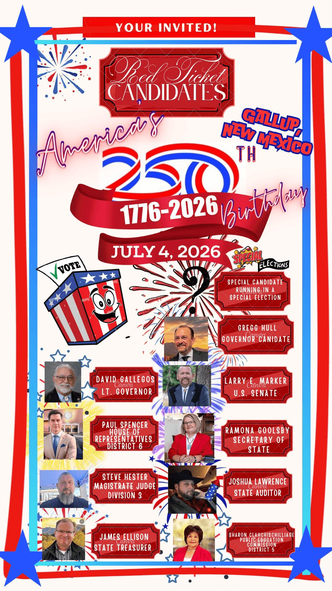Red Ticket Candidates: America's 250 Birthday